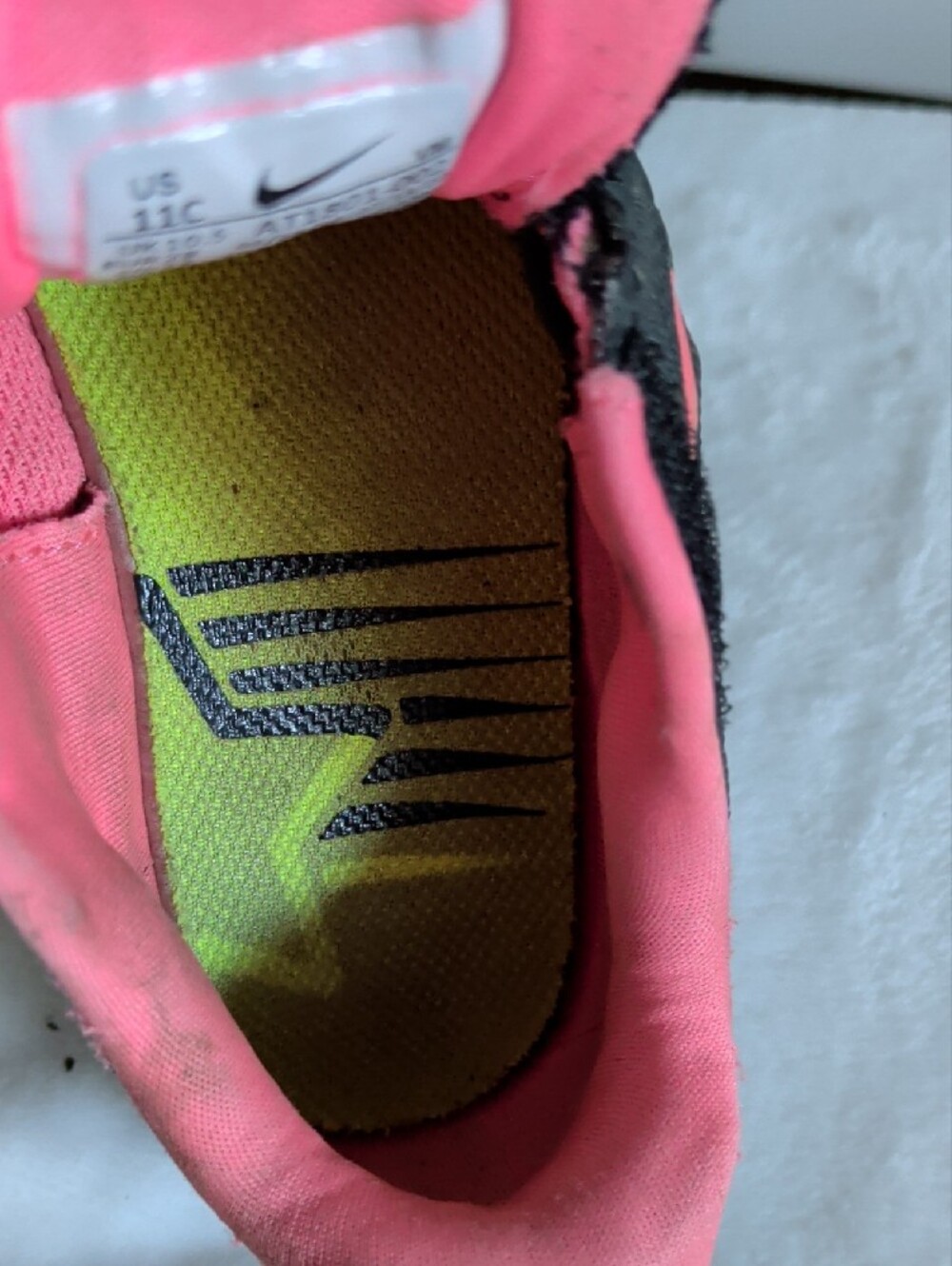 Nike Kids Black and Pink Hook-and-Loop Athletic Sneakers - Picture 9 of 16